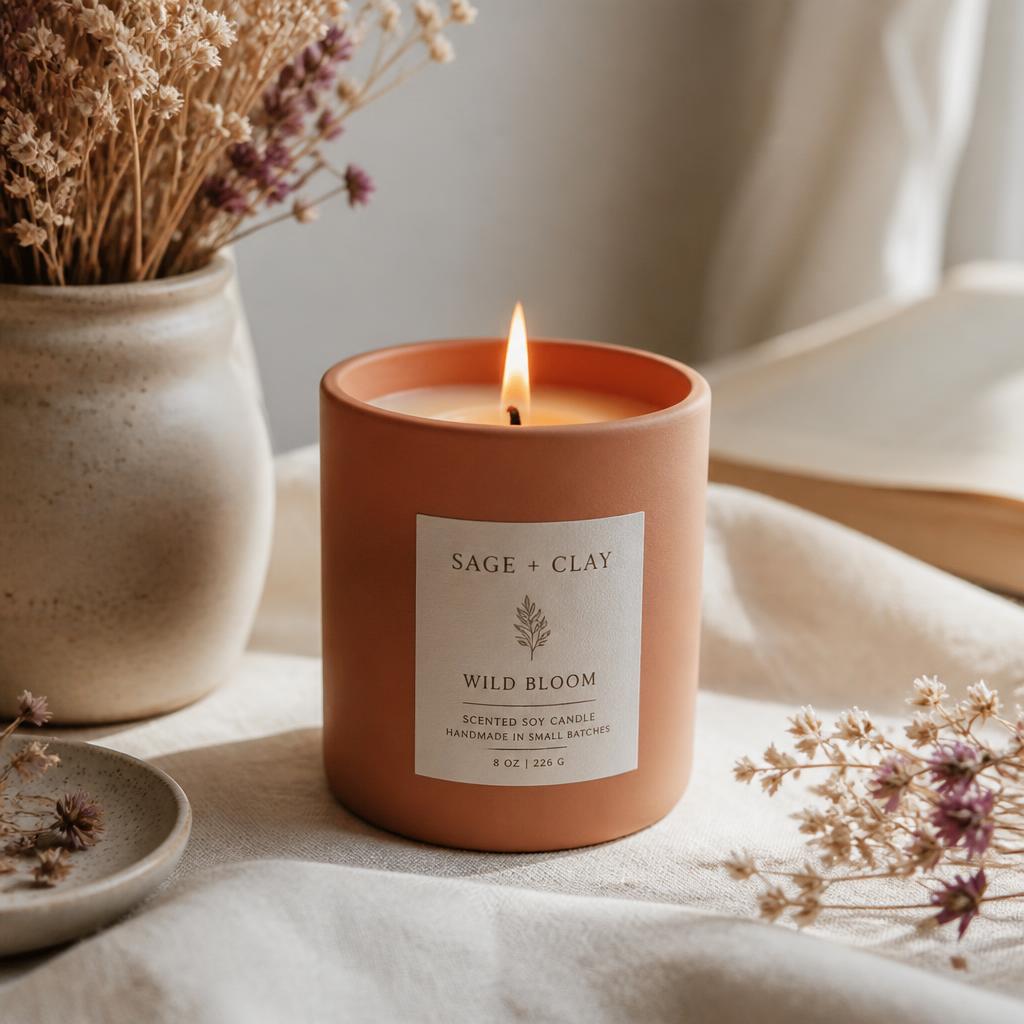 Wild Bloom Terracotta Candle