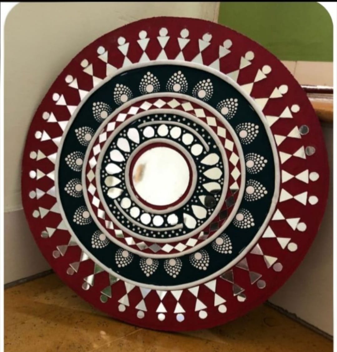 Maroon Mandala Lippan Round